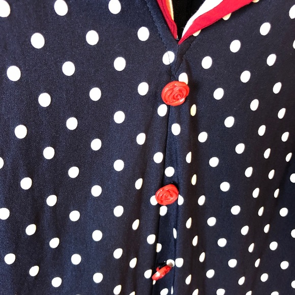Stop Staring || Vintage Polka dot Swing Dress - Picture 4 of 12